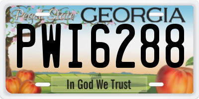 GA license plate PWI6288