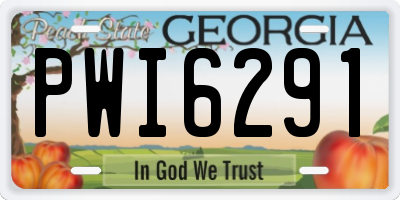 GA license plate PWI6291