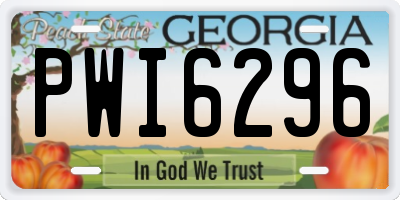 GA license plate PWI6296