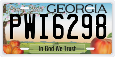 GA license plate PWI6298