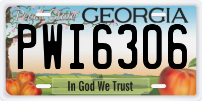 GA license plate PWI6306