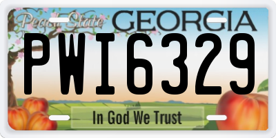 GA license plate PWI6329