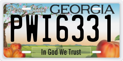 GA license plate PWI6331