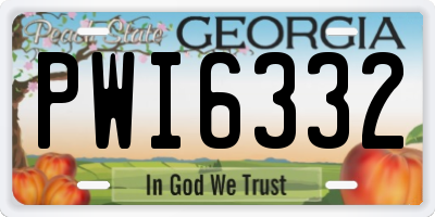 GA license plate PWI6332