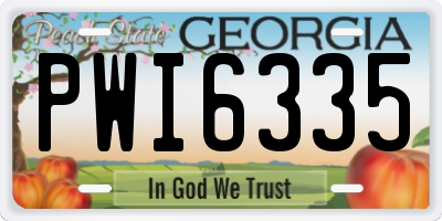GA license plate PWI6335