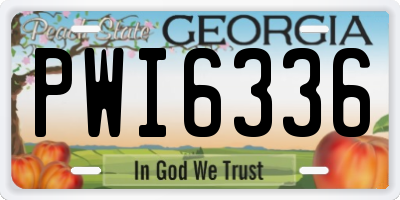 GA license plate PWI6336