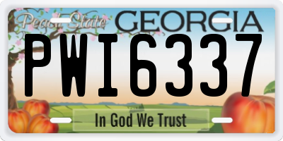 GA license plate PWI6337