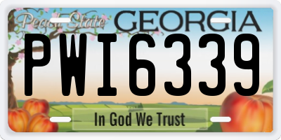 GA license plate PWI6339