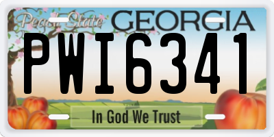 GA license plate PWI6341