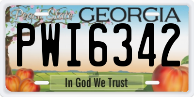 GA license plate PWI6342