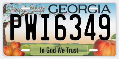 GA license plate PWI6349