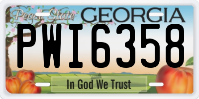 GA license plate PWI6358