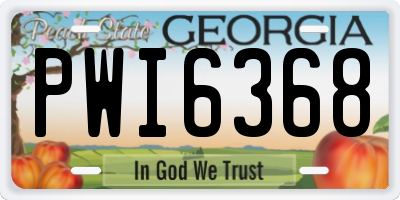 GA license plate PWI6368