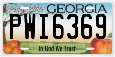 GA license plate PWI6369