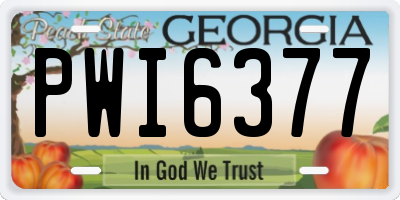 GA license plate PWI6377