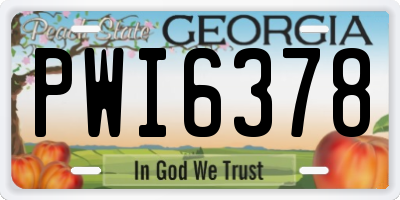 GA license plate PWI6378