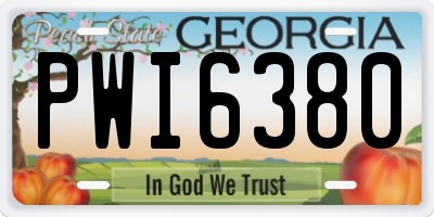 GA license plate PWI6380