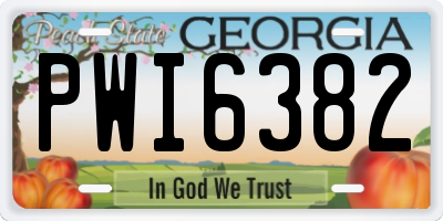 GA license plate PWI6382