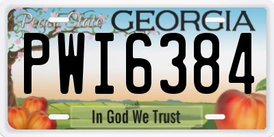 GA license plate PWI6384