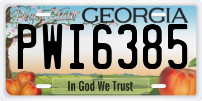 GA license plate PWI6385