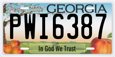 GA license plate PWI6387