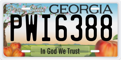GA license plate PWI6388