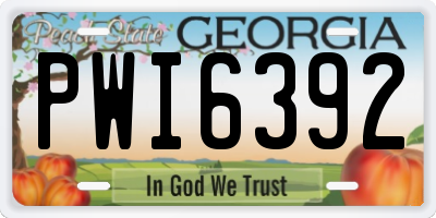 GA license plate PWI6392