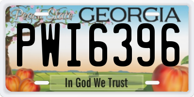 GA license plate PWI6396