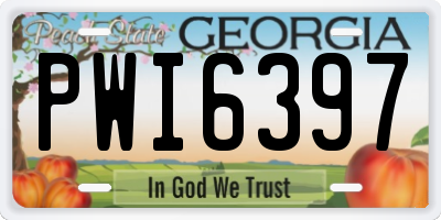 GA license plate PWI6397