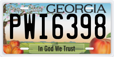 GA license plate PWI6398