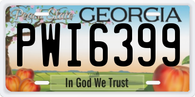 GA license plate PWI6399