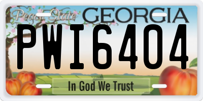 GA license plate PWI6404