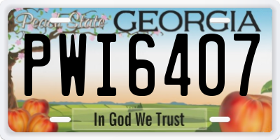 GA license plate PWI6407