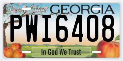 GA license plate PWI6408
