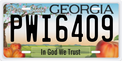 GA license plate PWI6409