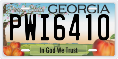 GA license plate PWI6410