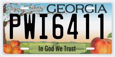 GA license plate PWI6411
