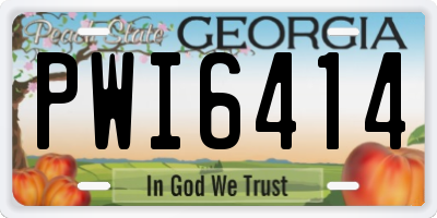 GA license plate PWI6414