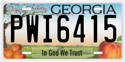 GA license plate PWI6415