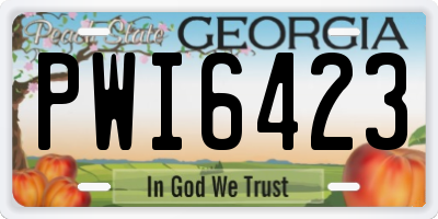 GA license plate PWI6423