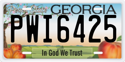 GA license plate PWI6425
