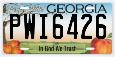 GA license plate PWI6426
