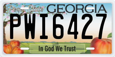GA license plate PWI6427
