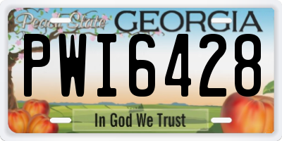 GA license plate PWI6428