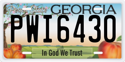 GA license plate PWI6430