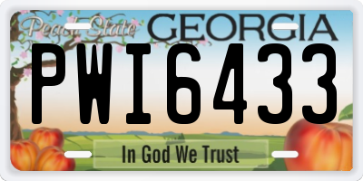 GA license plate PWI6433