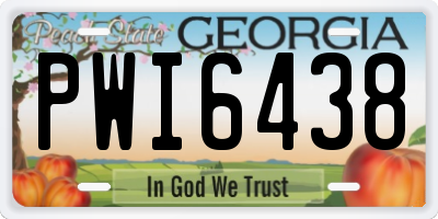 GA license plate PWI6438