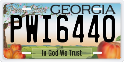 GA license plate PWI6440