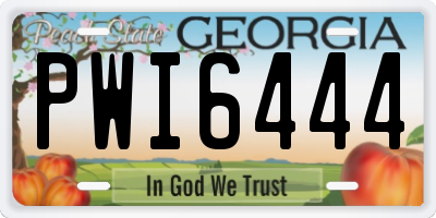 GA license plate PWI6444