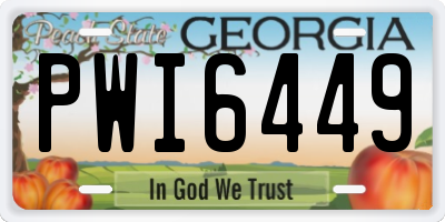 GA license plate PWI6449